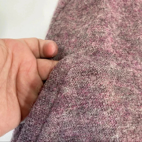 Soft Surroundings Womens XS 100% Wool Purple Open Cardigan Sweater Floral Neck. - Picture 8 of 10